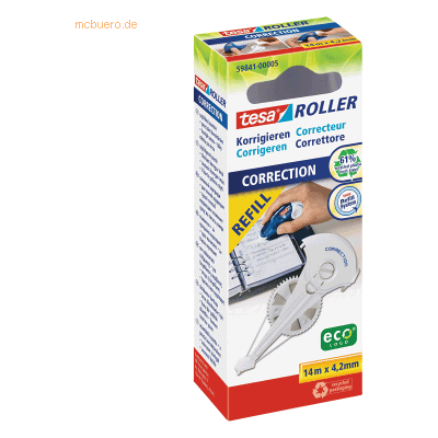 5 x Tesa Nachfüllkassette für Korrekturroller ecoLogo 4,2mmx14m 5 x Tesa Nachfüllkassette für Korrekturroller ecoLogo 4,2mmx14m