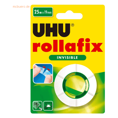 12 x Uhu Klebefilm rollafix Invisible Nachfüllrolle 25mx19mm beschrift 12 x Uhu Klebefilm rollafix Invisible Nachfüllrolle 25mx19mm beschrift