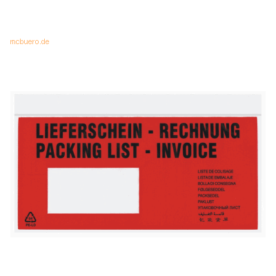 1000 x Veloflex Dokumententaschen Tura DL 240x110mm Rechnung (10-sprac 1000 x Veloflex Dokumententaschen Tura DL 240x110mm Rechnung (10-sprac