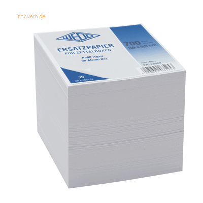Wedo Zettelbox Ersatzpapier 9,9x9,9cm 700 Blatt weiß Wedo Zettelbox Ersatzpapier 9,9x9,9cm 700 Blatt weiß
