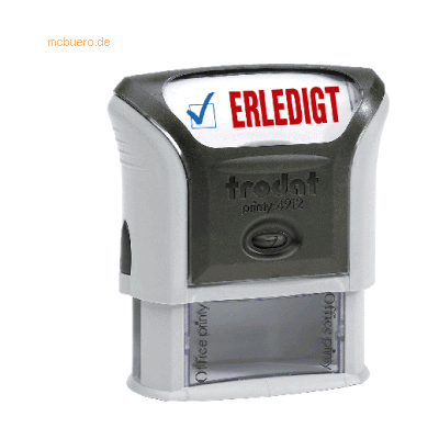 Trodat Stempelautomat Office Printy 4912 ERLEDIGT grau selbstfärbend Trodat Stempelautomat Office Printy 4912 ERLEDIGT grau selbstfärbend