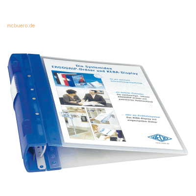 Wedo Präsentationsordner Ergogrip ICE A4 50mm 4 Ringe blau Wedo Präsentationsordner Ergogrip ICE A4 50mm 4 Ringe blau