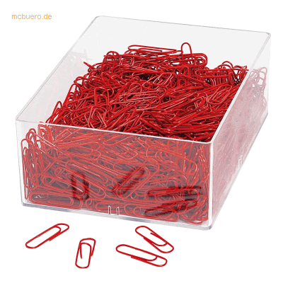 Wedo Büroklammern 27mm kunststoffummantelt VE=1000 Stück rot Wedo Büroklammern 27mm kunststoffummantelt VE=1000 Stück rot