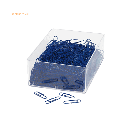 Wedo Büroklammern 27mm kunststoffummantelt VE=1000 Stück blau Wedo Büroklammern 27mm kunststoffummantelt VE=1000 Stück blau