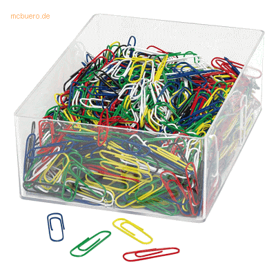 Wedo Büroklammern 27mm kunststoffummantelt VE=1000 Stück farbig sortie Wedo Büroklammern 27mm kunststoffummantelt VE=1000 Stück farbig sortie