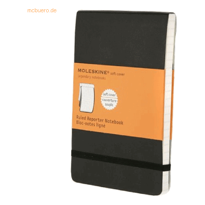 Moleskine Notizblock Reporter Pocket A6 9x14cm liniert Softcover schwa Moleskine Notizblock Reporter Pocket A6 9x14cm liniert Softcover schwa
