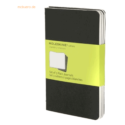 Moleskine Notizheft Cahier P A6 9x14cm VE=3 Stück blanko schwarz Moleskine Notizheft Cahier P A6 9x14cm VE=3 Stück blanko schwarz
