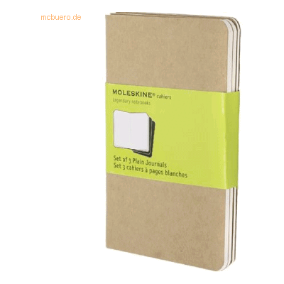 Moleskine Notizheft Cahier P A6 9x14cm VE=3 Stück blanko packpapierbra Moleskine Notizheft Cahier P A6 9x14cm VE=3 Stück blanko packpapierbra
