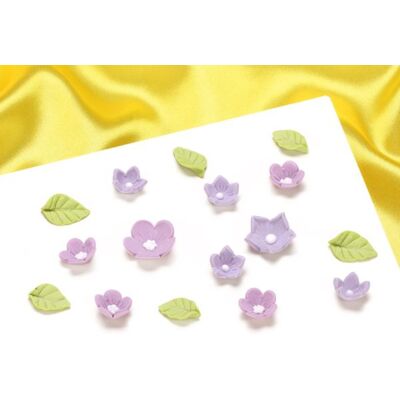 Culpitt Zuckerdekor Blumen und Blätter Violett 16 Stück Culpitt Zuckerdekor Blumen und Blätter Violett 16 Stück