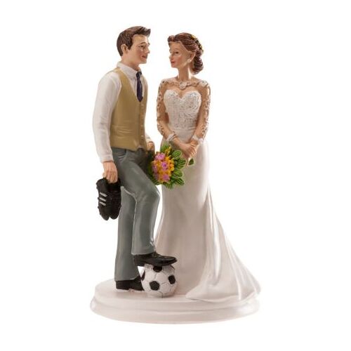 Dekora Tortenaufsatz Hochzeitspaar Fußball 18cm