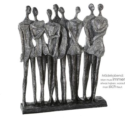 GILDE Handwerk Design Figur Deko Skulptur Mädelsabend 34 cm hoch grau silberfarben GILDE Handwerk Design Figur Deko Skulptur Mädelsabend 34 cm hoch grau silberfarben