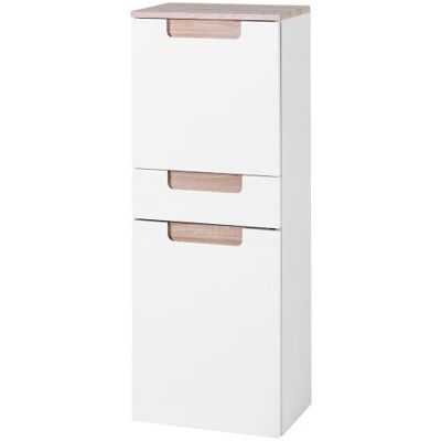 Held Möbel Midischrank Siena - Weiß Hochglanz / Eiche Sonoma - Badmöbel Held Möbel Midischrank Siena - Weiß Hochglanz / Eiche Sonoma - Badmöbel