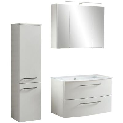 Held Möbel STOCKHOLM Badezimmer-Set - Weiß Glasbecken Held Möbel STOCKHOLM Badezimmer-Set - Weiß Glasbecken