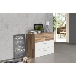 Schubkastenkommode Modern Way von Forte Stabeiche / Weiss matt Schubkastenkommode Modern Way von Forte Stabeiche / Weiss matt