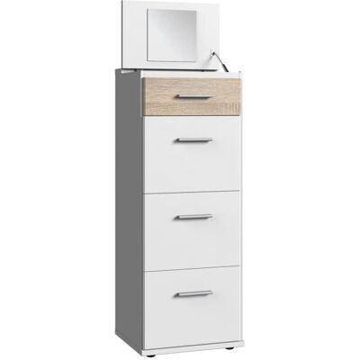 WIMEX Joker Weiß Hochkommode mit Spiegel & Stauraum - Sideboard WIMEX Joker Weiß Hochkommode mit Spiegel & Stauraum - Sideboard