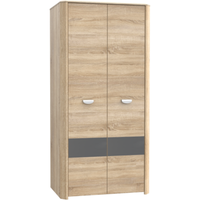 Forte - Yoop - Sonoma Eiche/Grau Anthrazit - Kleiderschrank Forte - Yoop - Sonoma Eiche/Grau Anthrazit - Kleiderschrank
