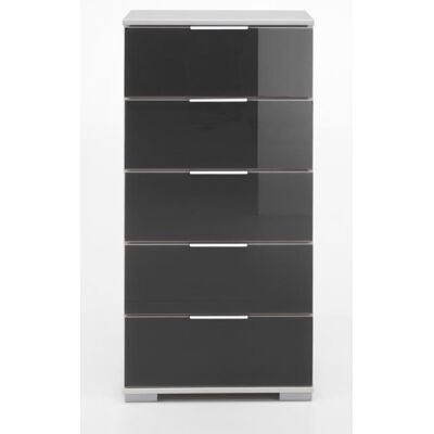 WIMEX Easy Sideboard - 5 Schubladen, Weiß, Glasfronten WIMEX Easy Sideboard - 5 Schubladen, Weiß, Glasfronten