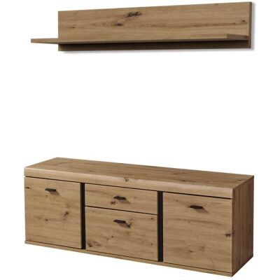 Bega Lowboard und Wandboard 2 trg. 150x180x42 cm Artisan , Abs.Schwarz Bega Lowboard und Wandboard 2 trg. 150x180x42 cm Artisan , Abs.Schwarz