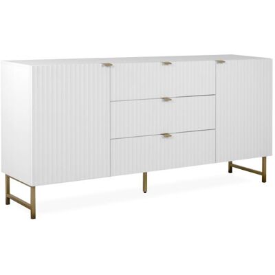 Calicosy Weißes Sideboard mit 3D-Wellenstruktur - 179x90cm Calicosy Weißes Sideboard mit 3D-Wellenstruktur - 179x90cm