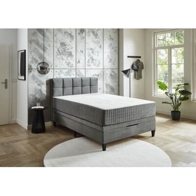 Sun Garden Boxspringbett ca.140x200cm inkl. Bettkasten und Topper, Taschenfederkern Matratze H2/H3 wendbar Grau Sun Garden Boxspringbett ca.140x200cm inkl. Bettkasten und Topper, Taschenfederkern Matratze H2/H3 wendbar Grau