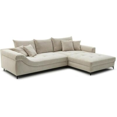 Nova Via Ecksofa inkl. 3 Rückenkissen einmalig variabel montierbar ca. 317x226 cm Natur / Winkelfuß Metall Matt Schwarz Nova Via Ecksofa inkl. 3 Rückenkissen einmalig variabel montierbar ca. 317x226 cm Natur / Winkelfuß Metall Matt Schwarz