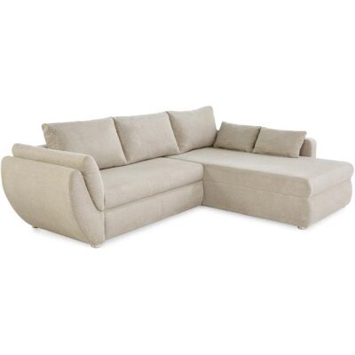 JOB Eckcouch mit Schlaffunktion und Bettkasten Cord Beige ca. 272 x 200cm JOB Eckcouch mit Schlaffunktion und Bettkasten Cord Beige ca. 272 x 200cm