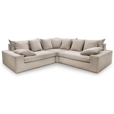 Benformato Ecksofa Cord Beige 301 x 301 cm AVELLINO Benformato Ecksofa Cord Beige 301 x 301 cm AVELLINO