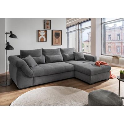 Benformato Ecksofa inkl. Liegefunktion und Bettkasten Cord Grau Benformato Ecksofa inkl. Liegefunktion und Bettkasten Cord Grau