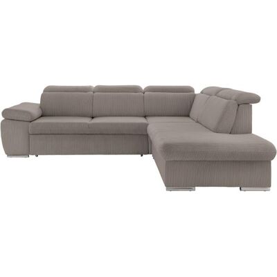 Benformato Ecksofa Ottomane rechts 2-Sitzer inkl. Bettfunktion und Bettkasten Cord Hellbraun, Hellgrau Benformato Ecksofa Ottomane rechts 2-Sitzer inkl. Bettfunktion und Bettkasten Cord Hellbraun, Hellgrau