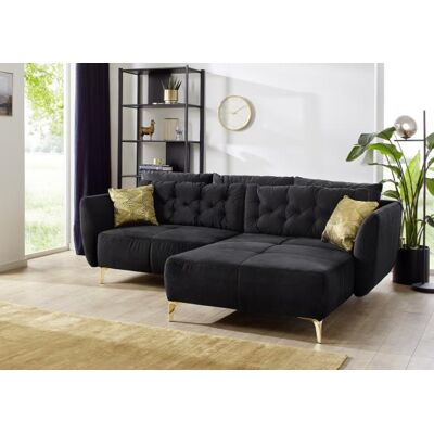 JOB Ecksofa Schwarz variabel montierbar inkl. Kissen Schwarz JOB Ecksofa Schwarz variabel montierbar inkl. Kissen Schwarz