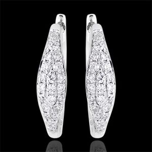Edenly Ohrringe - Mini Creolen - Kostbare TrÃ¤nen - 375er WeiÃŸgold und Diamant