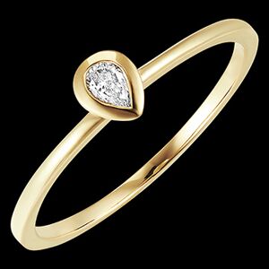 Edenly Ring FraÃ®cheur - Birne - 9 Karat Gelbgold mit Diamant