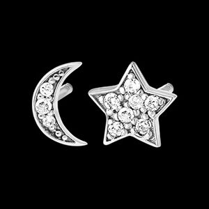 Edenly Ohrringe Frische - Sirius - WeiÃŸgold, 9 Karat, mit Diamanten