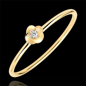 Edenly Ring BlÃ¼te - Erste Rose - Kleines Modell - Gelbgold und Diamant - 9 Kar