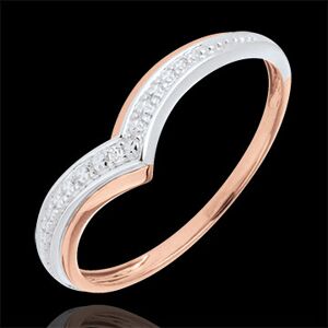 Edenly Ring preziÃ¶ser GoldflÃ¼gel in RosÃ©- und WeiÃŸgold