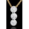 Edenly Diamant Collier Trilogie Sternschnuppe in Weiss- und Gelbgold - 3 Diaman