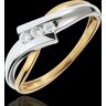 Edenly Trilogie Ring Kostbarer Kokon - SolfÃ¨ge - WeiÃŸ-und Gelbgold - 3 Diaman