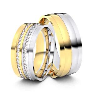 Juwelier-Schmuck Trauringe Stassfurt 750er Gelb-/Weißgold - 8993