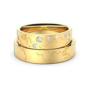 ASF-Trauringe Trauringe Mit Weltkarte P4 333er Gelbgold - 0239