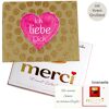 Persönliche Grußkarte mit Merci: Ich liebe Dich (250g)