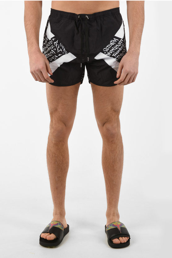 Neil Barrett Printed MODERNIST GRAFFITI Swim Shorts Größe Xs