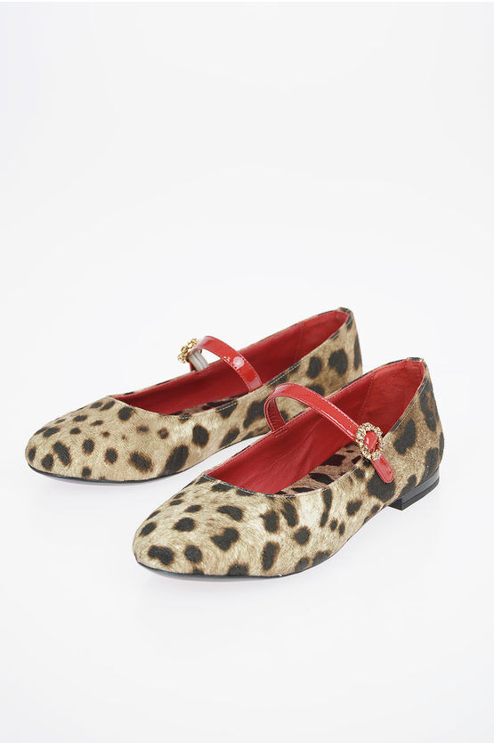 Dolce & Gabbana Kids Leather Details cheetah-print Sandals Größe 34