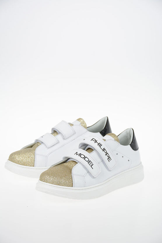 Philippe Model Junior Leather Glittered GRANVILLE Sneakers Größe 23 Philippe Model Junior Leather Glittered GRANVILLE Sneakers Größe 23