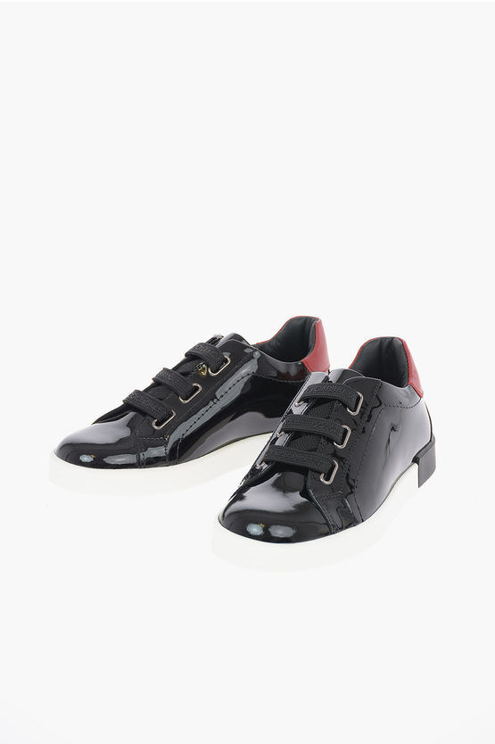 Dolce & Gabbana Kids Patent leather BACK TO SCHOOL Sneakers Größe 30