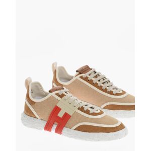 Hogan Twill and Suede 3R Low Top Sneakers with Rubber Monogram Größe 7,5