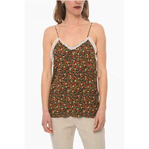 Gucci Tank Top with Lace Trims and Floral Print Allover Größe 40