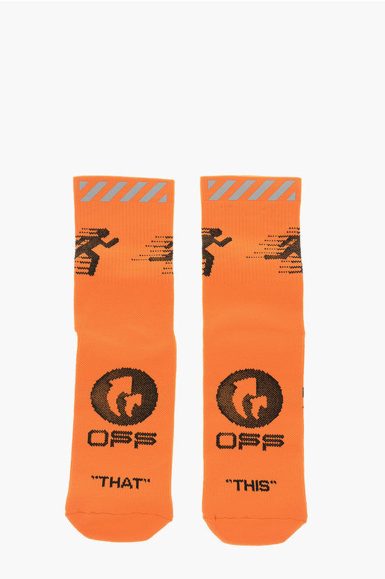 Off-White Stretch Cotton TRACK Socks Größe Unica