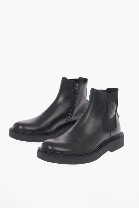 Neil Barrett Leather PIERCED MONOGRAM Chelsea Boots Größe 42