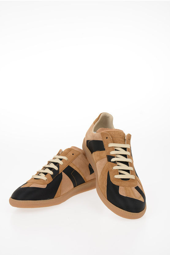 Maison Margiela MM22 REPLICA Buffed Calfskin and Suede Low-Top Sneakers Größe 39