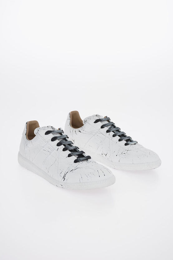 Maison Margiela MM22 REPLICA Leather Antique Varnish Finish Sneakers Größe 45